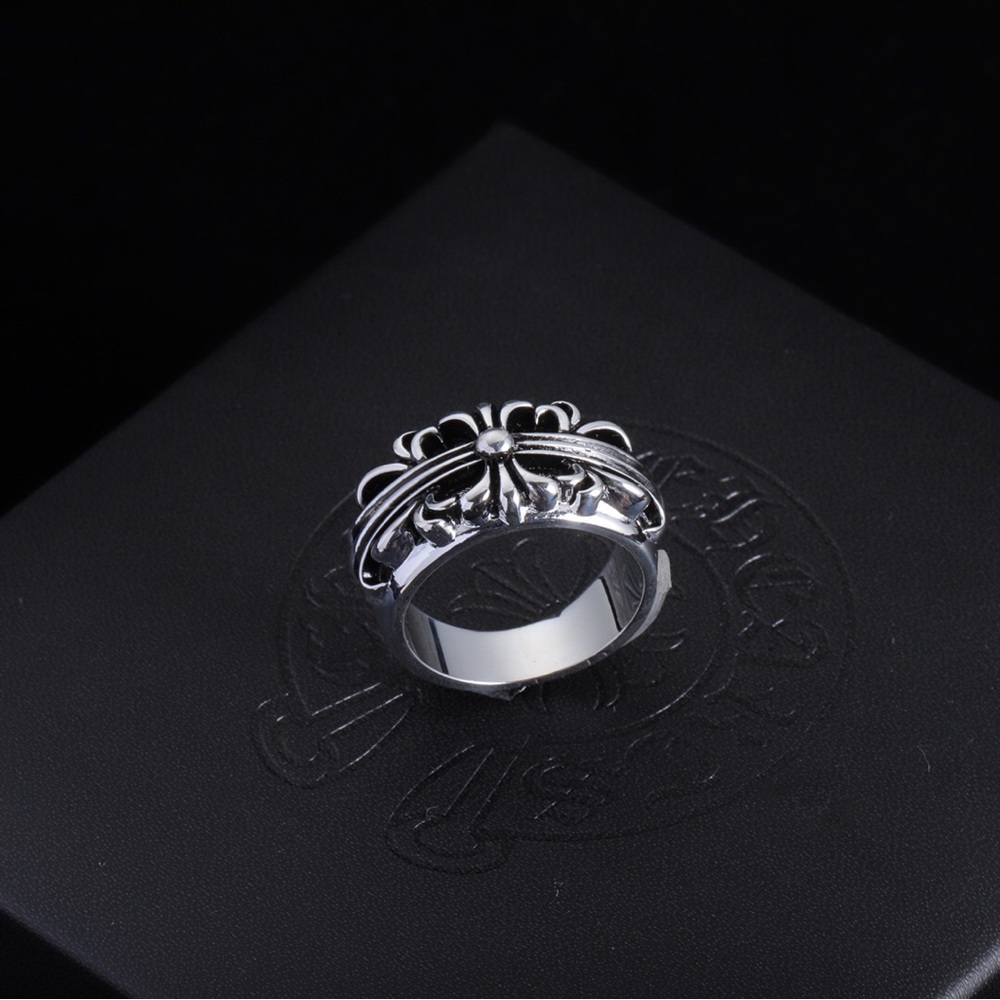 Chrome Hearts Floral Cross Spinner Sterling Silver Ring